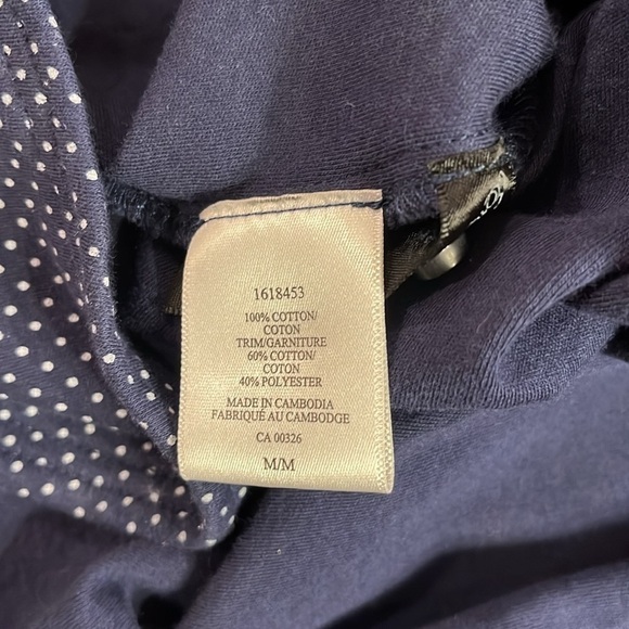 English Laundry M cotton long  sleeve button down in navy with polka dots - Picture 5 of 6